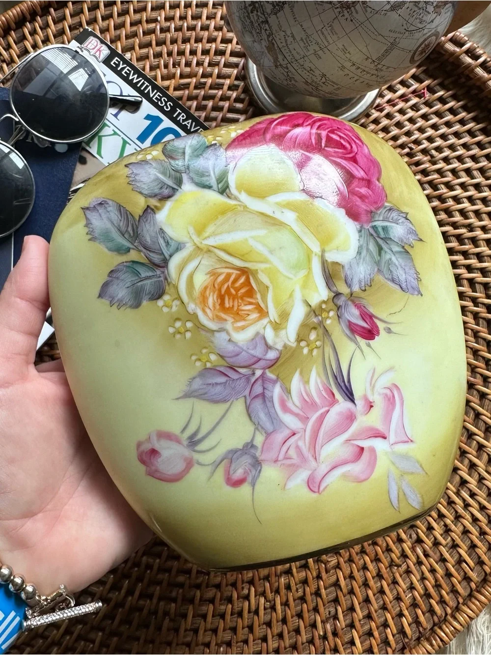 Nippon Vintage Large 6” Rose Made in Japan Floral Porcelain Vase